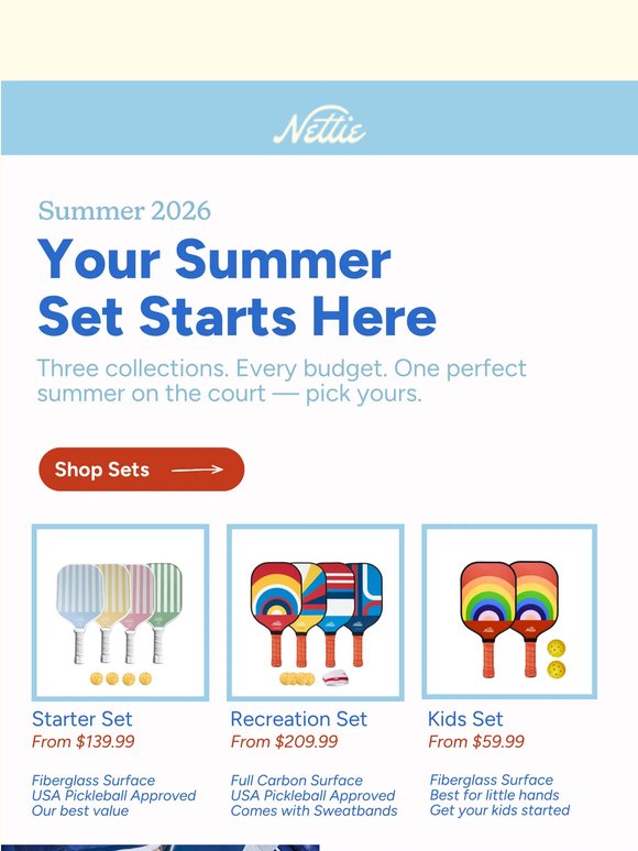 Sun's out, paddles out. Shop New Summer Sets
