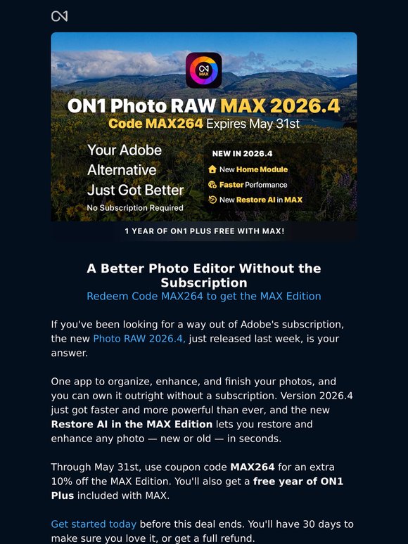 Final Days — Code Enclosed for Your New Photo Editor