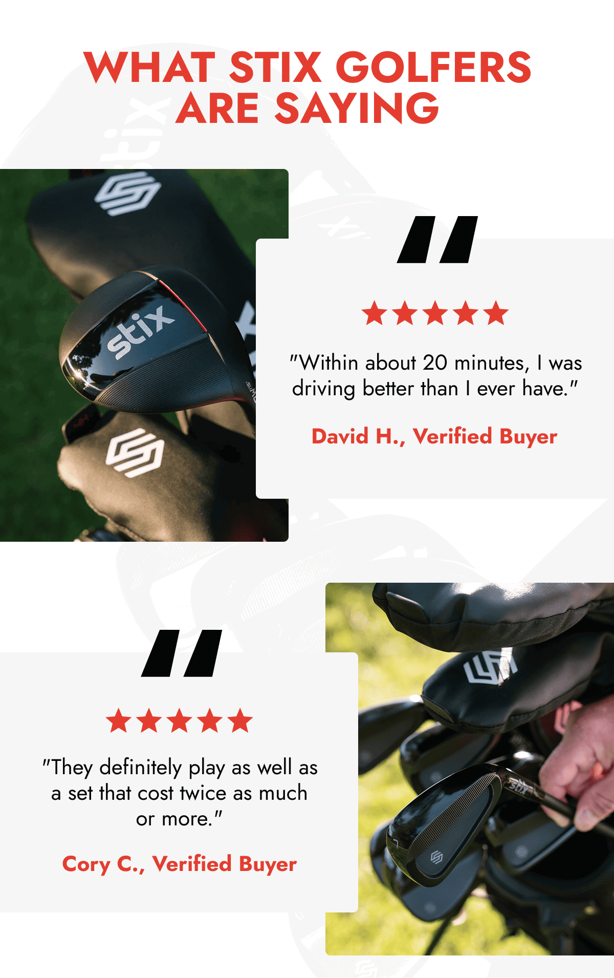 WHAT STIX GOLFERS ARE SAYING