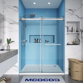 Double Sliding Frameless Shower Door with One Finger Pull - DS01H