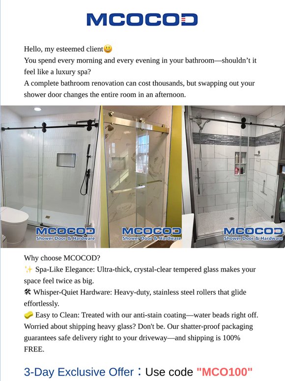 The one upgrade your bathroom is begging for... 🚿Say goodbye to your moldy shower curtain forever.