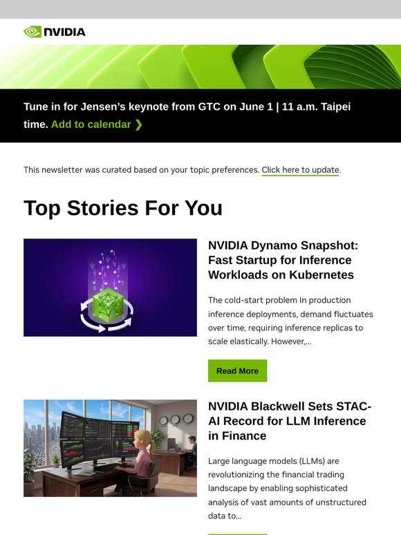 Your Personalized Developer News from NVIDIA