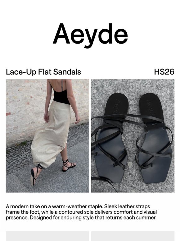 Lace-Up Flat Sandals