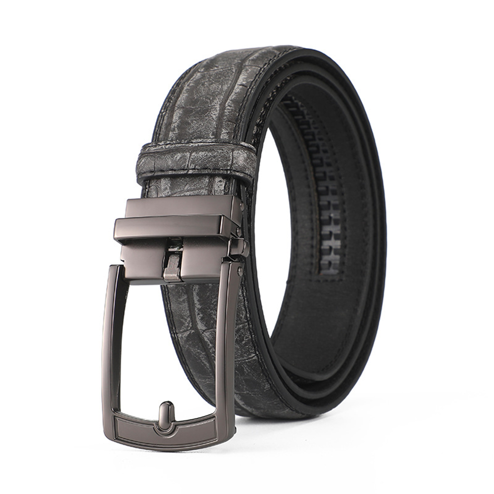 PU Leather Crocodile Pattern Pin Buckle Belt