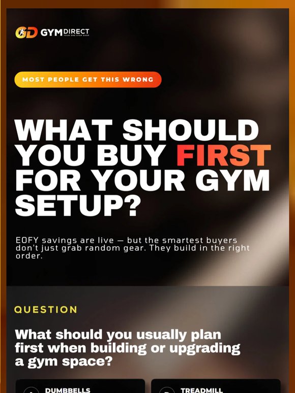 Most people get this gym setup question wrong