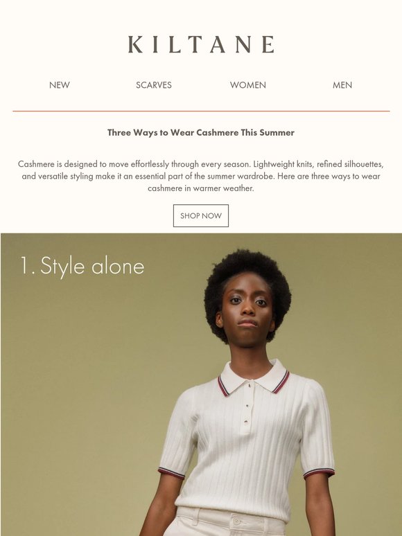 Three ways to wear cashmere this summer