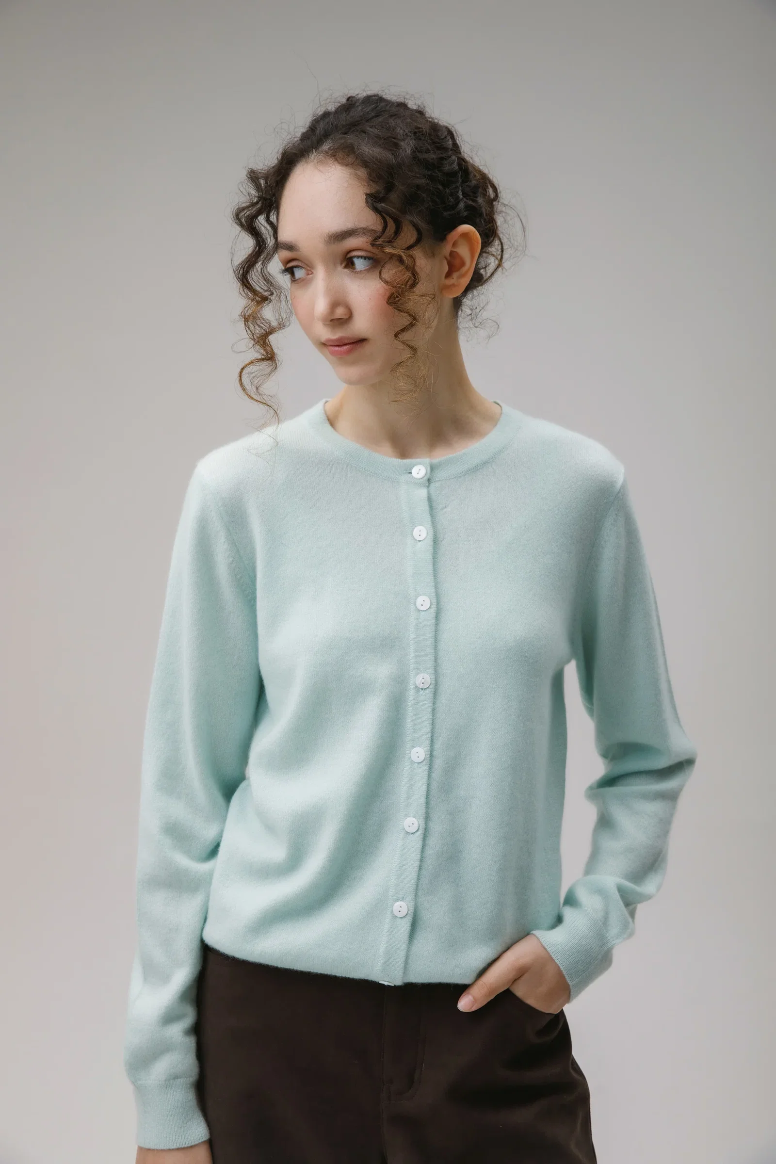Image of Morningside Cashmere Cardigan - Jelly Mint
