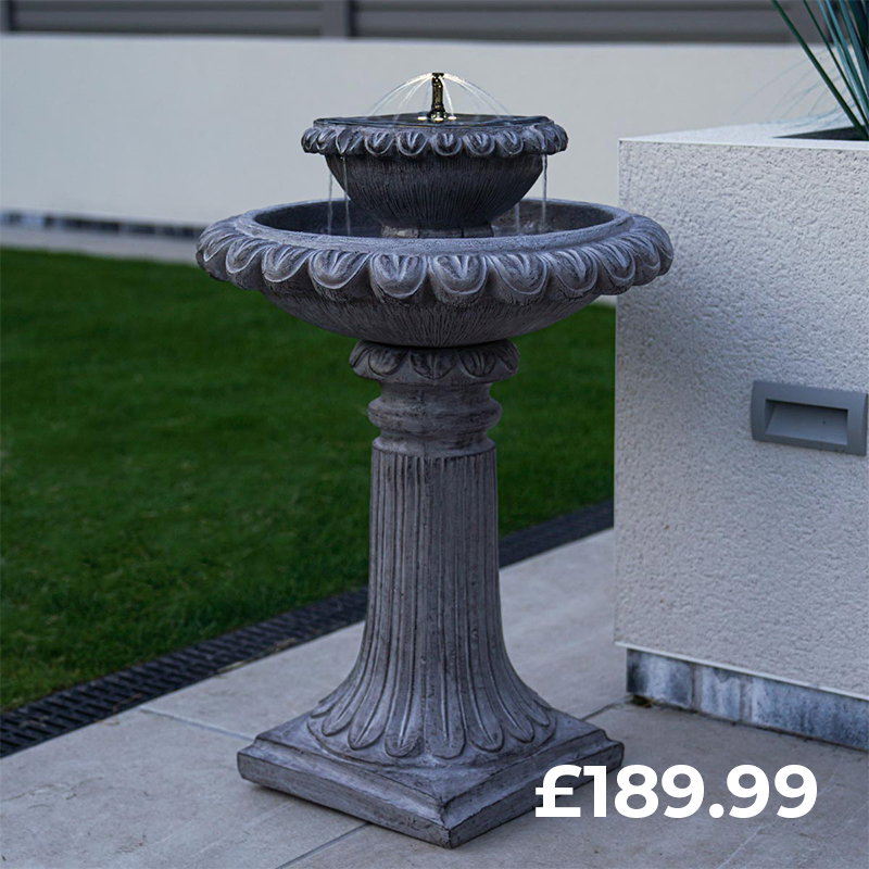 LED Solar Water Feature Victoriana Tiered 80cm