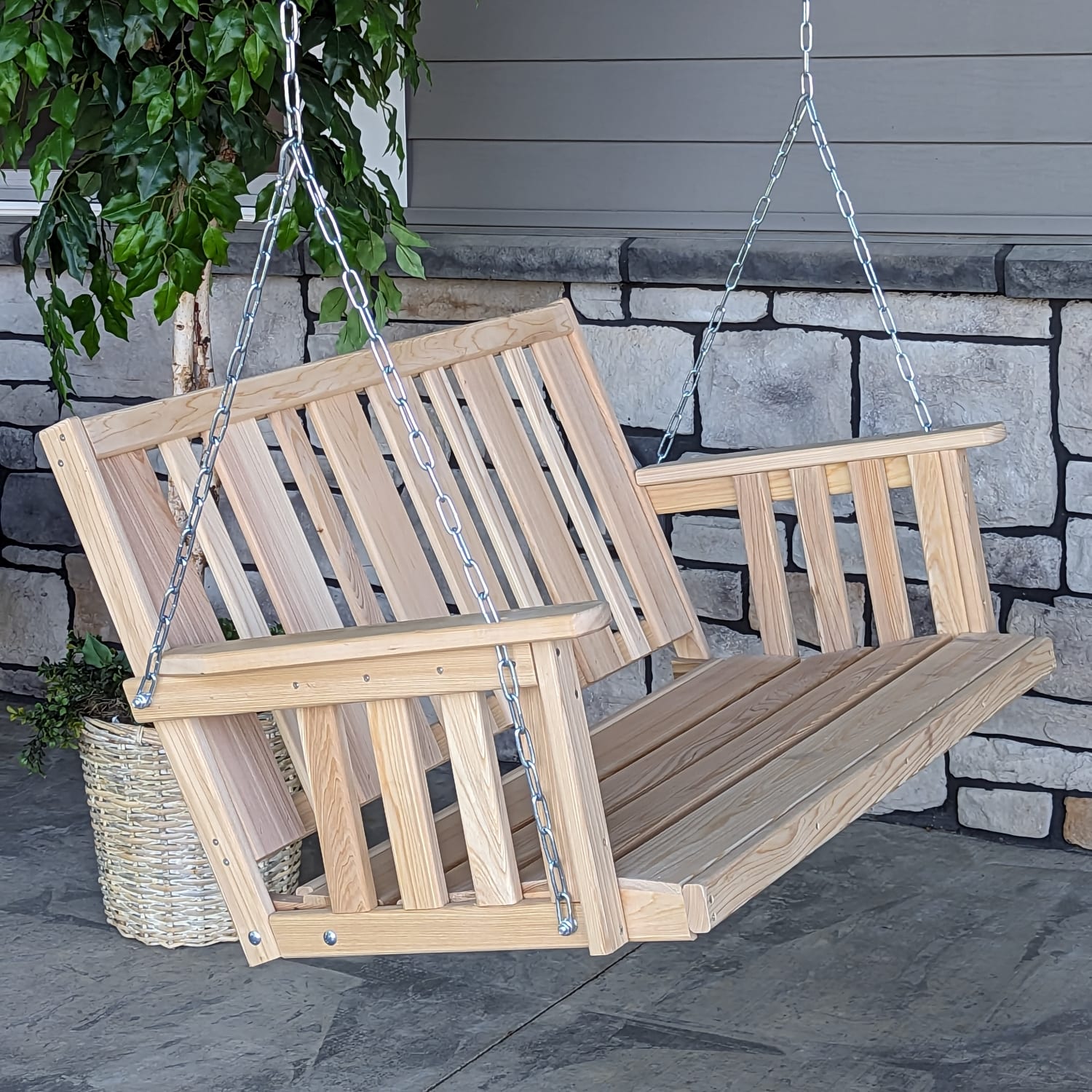 Cypress 5 Foot Hanging Amish Porch Swing