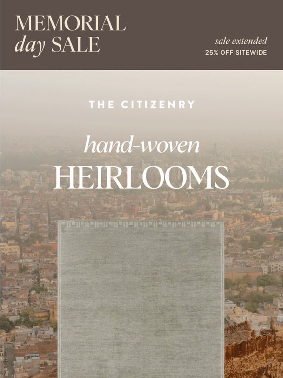 25% off rugs during the extended sale
