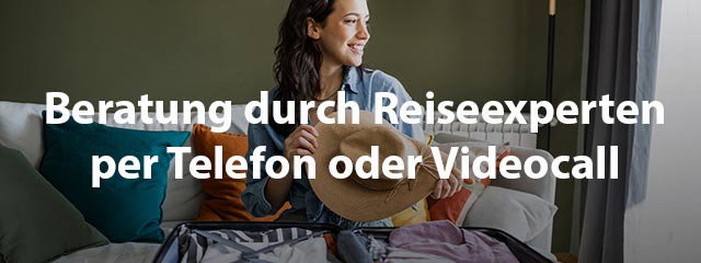 Beratung durch Reiseexperten per Telefon oder Videocall