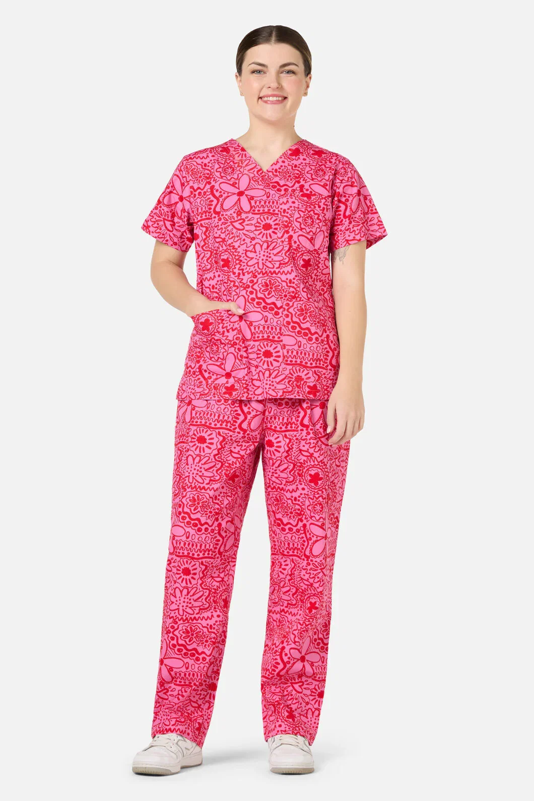Image of Pink Daisy Mae scrub set