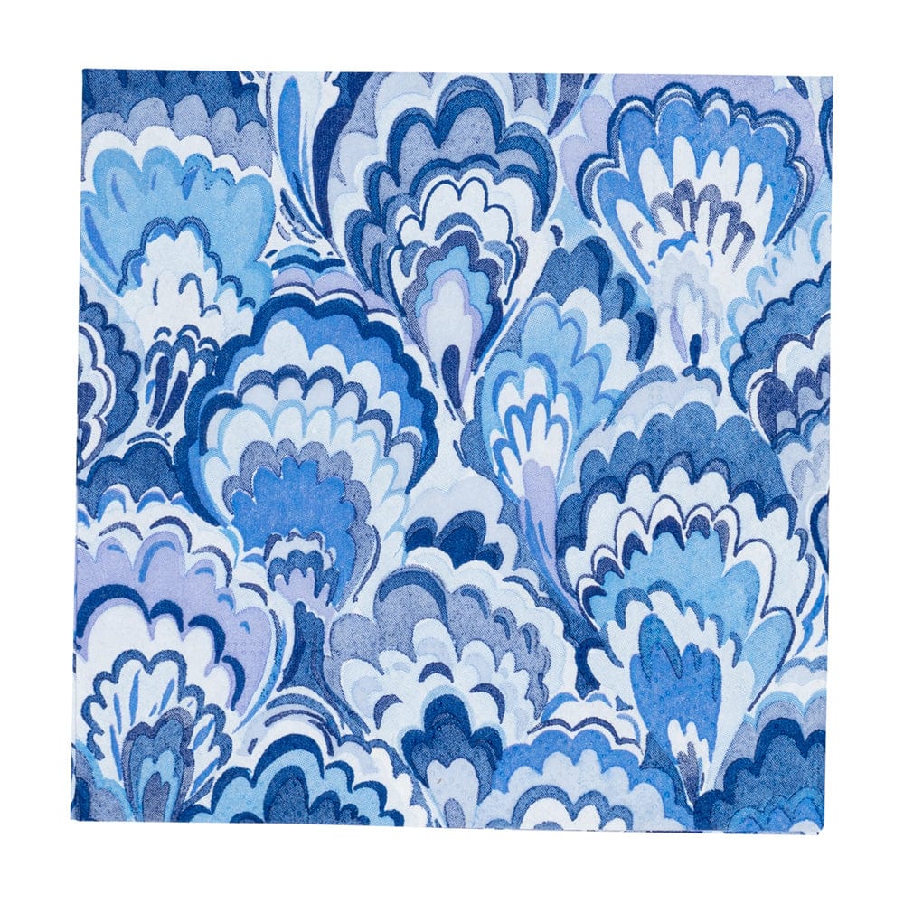 Image of Marbled Ceramica Indigo Cocktail Napkins - 20 Per Package