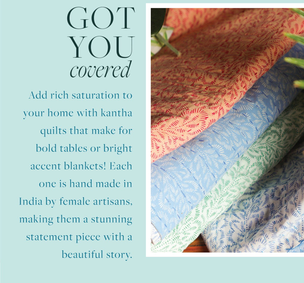 Shop Kantha Quilts & Table Covers!