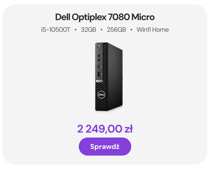 Dell Optiplex 7080 Micro i5-10500T 6x2.3GHz 32GB 256GB SSD WIFI Windows 11 Home