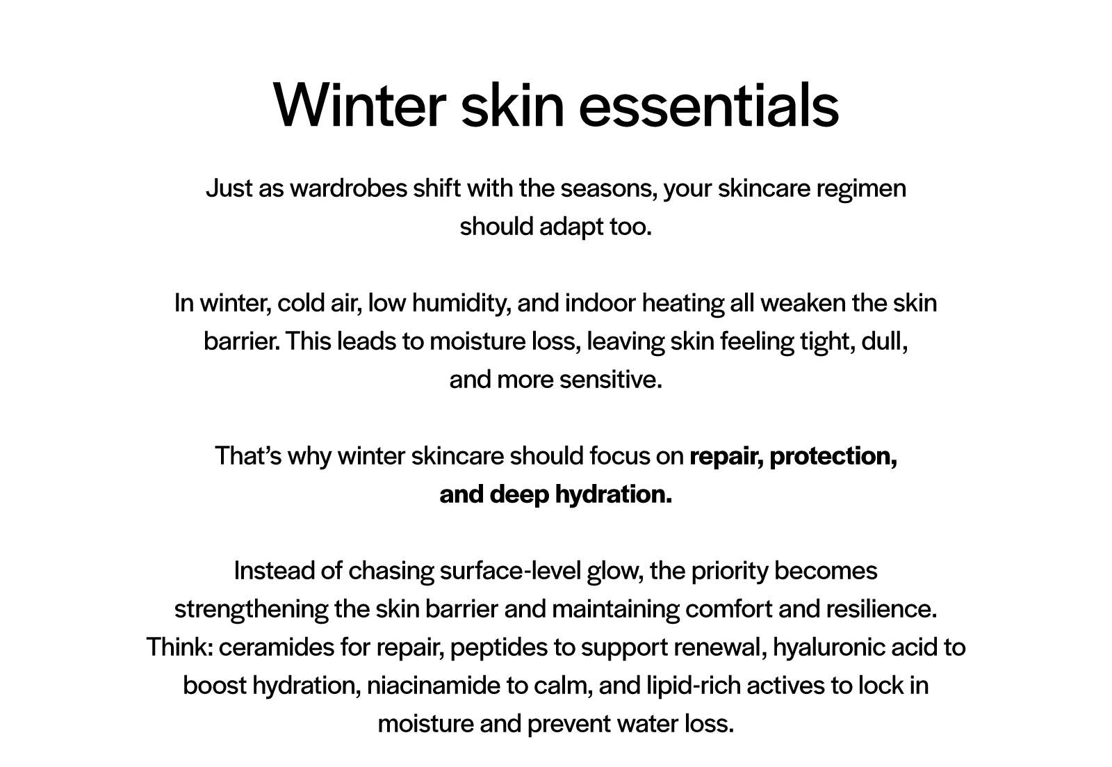 Winter skin essentials