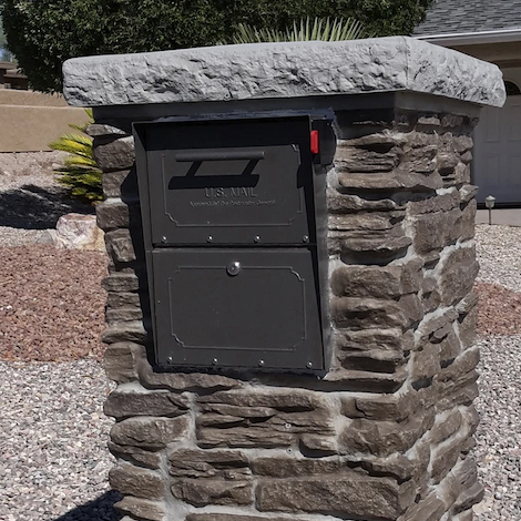 faux stone column sleeves and mailbox kits for exterior design