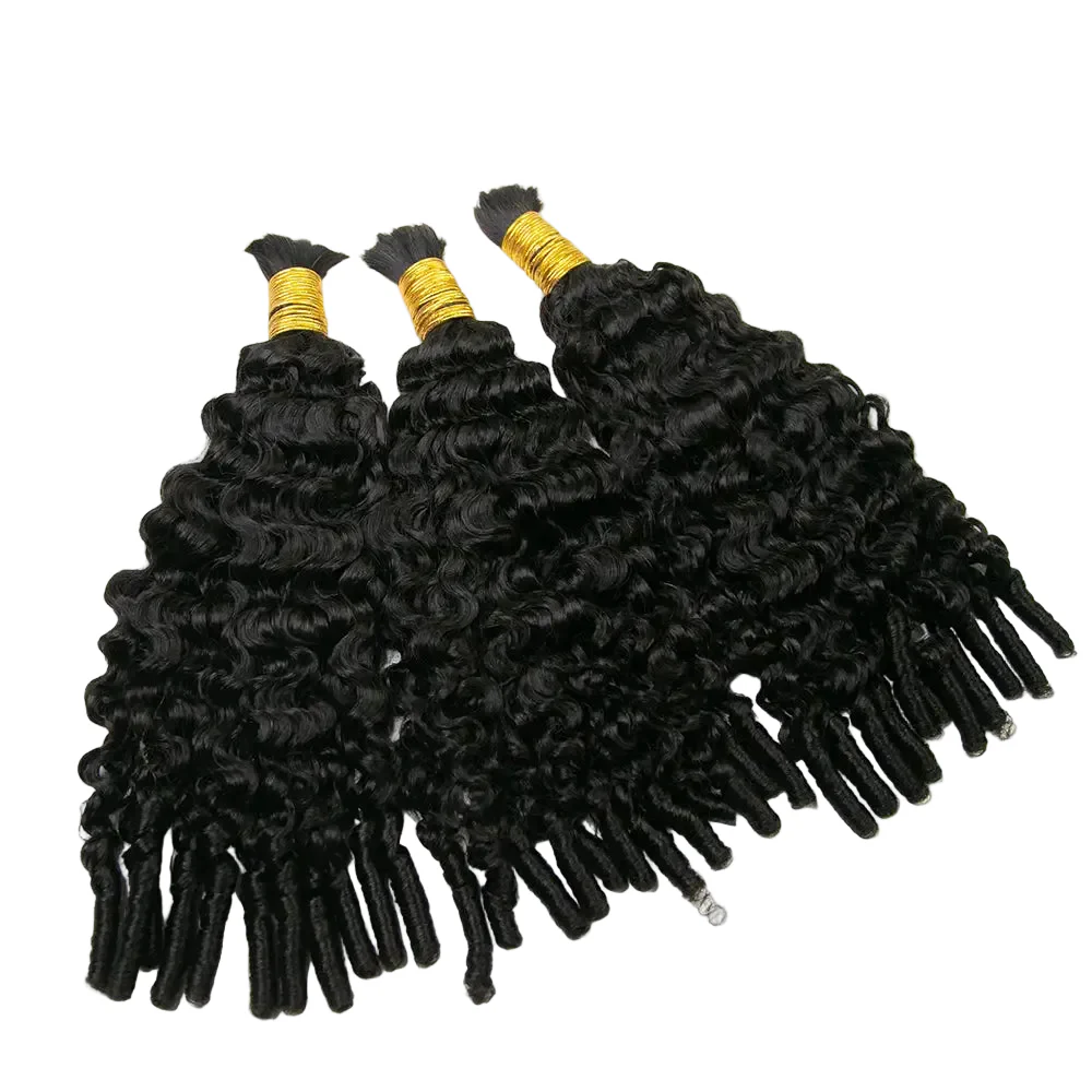 Image of Water Burmese Curly Bulk Human Hair For Braiding