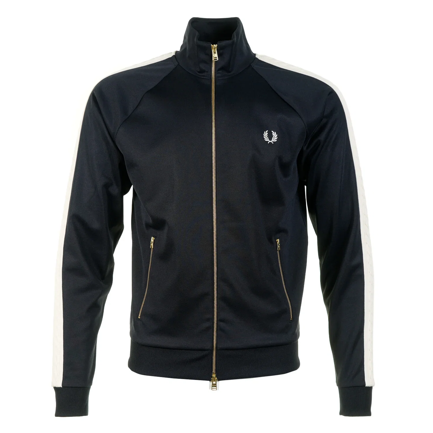 Image of FRED PERRY<br>Cable Taped Track Jacket Navy