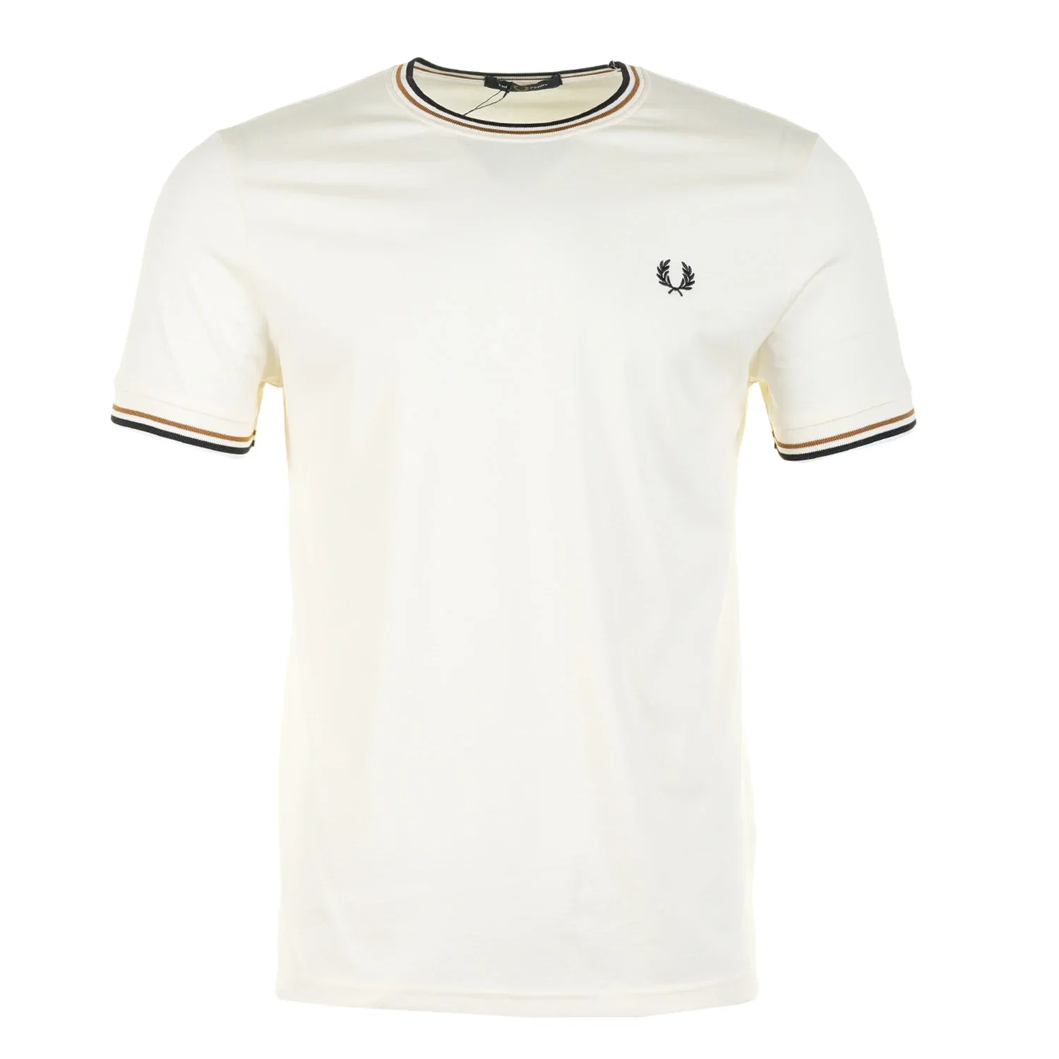 Image of FRED PERRY<br>Twin Tipped T Shirt Ecru