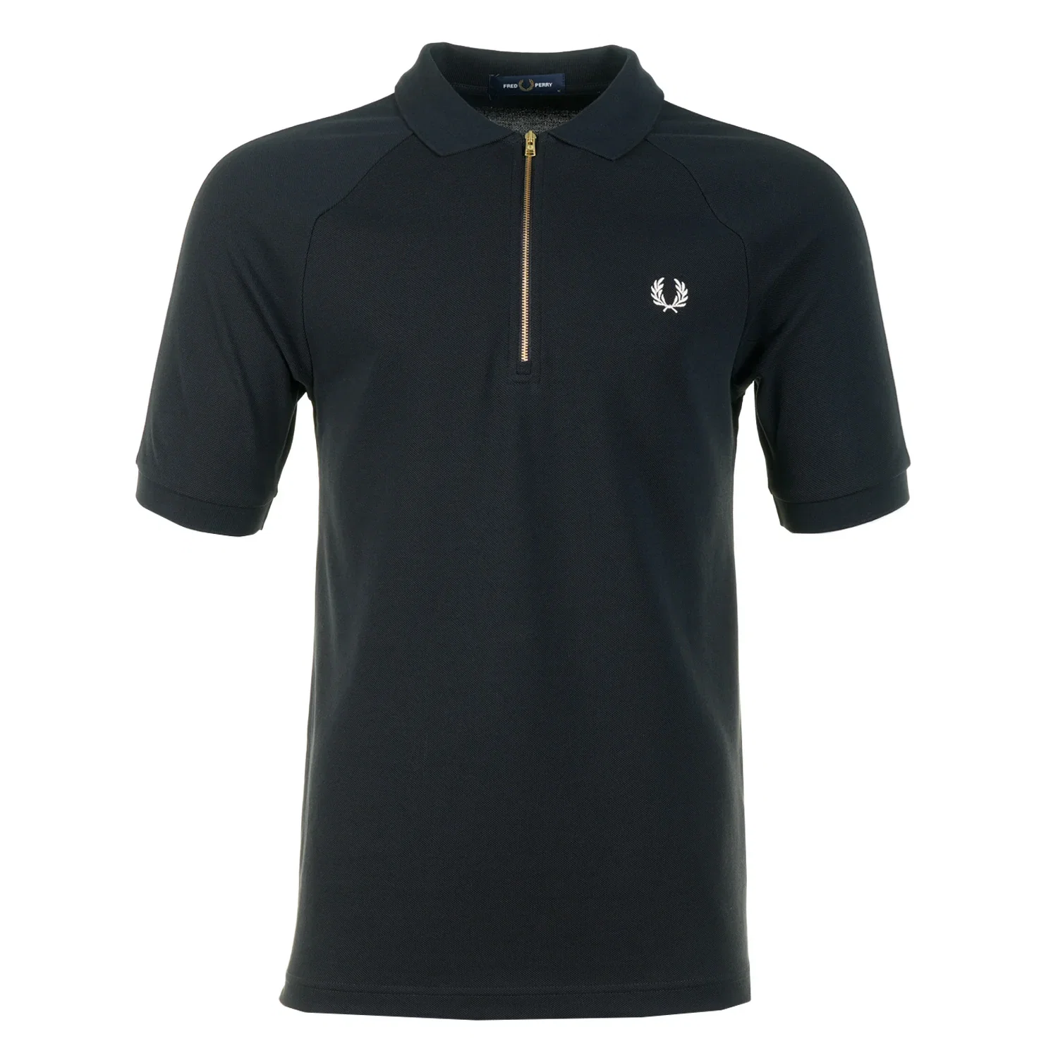 Image of FRED PERRY<br>Cable Taped Polo Shirt Navy