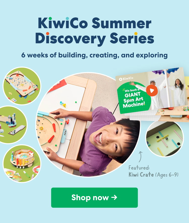 KiwiCo Summer Discovery Series: 6 weeks of building, creating, and exploring. Shop now!