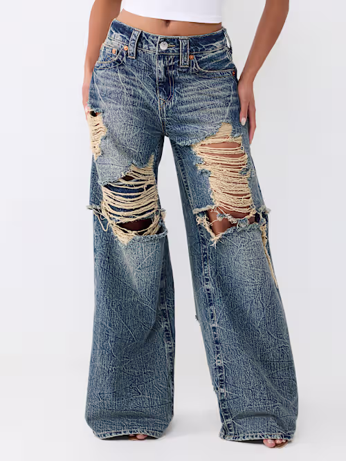 SHOP JESSIE MID RISE DESTROYED LAYERED SUPER BAGGY JEAN