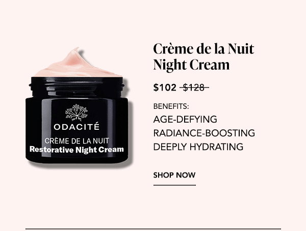 Product: Odacité Crème de la Nuit Restorative Night Cream, open jar