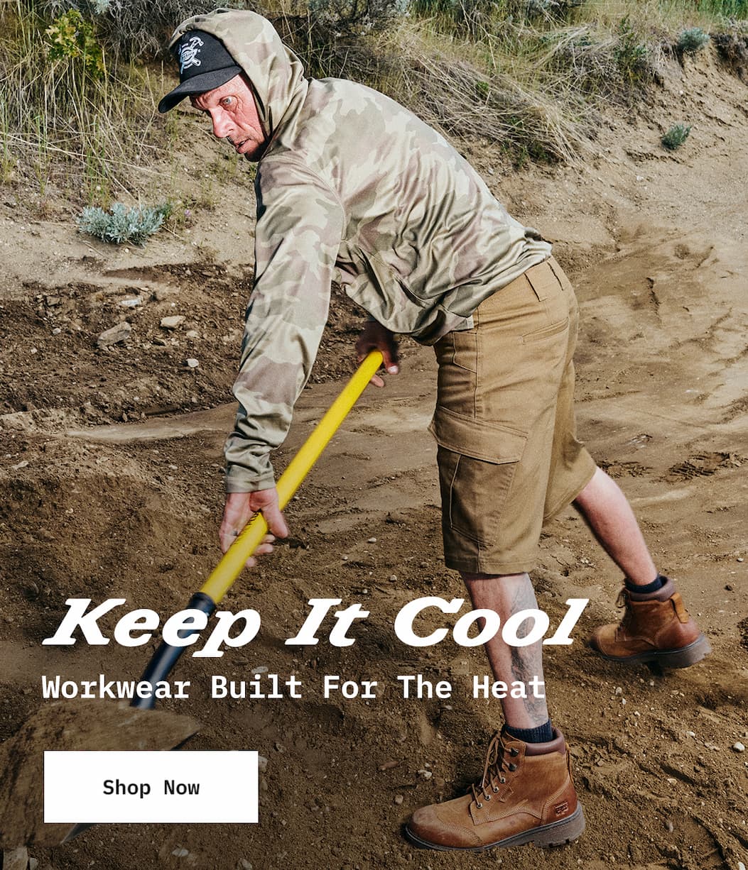 Keep It Cool. Workwear Built For The Heat. Shop Now.