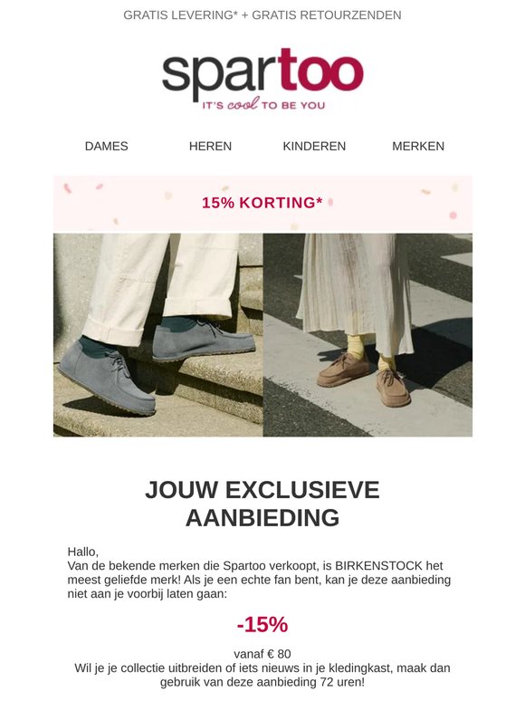 ☝ 15% korting op het merk BIRKENSTOCK !