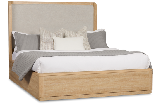 Emory Light Tone Upholstered Platform Bed