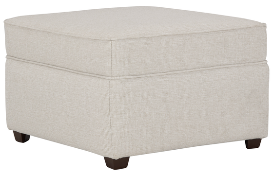 Asheville Light Taupe Fabric Ottoman