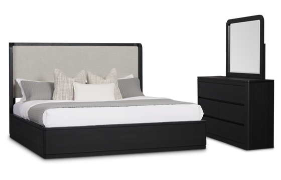 Emory Black Uph Platform Bedroom