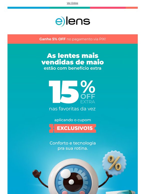 Mais vendidas do mês com 15% off exclusivo