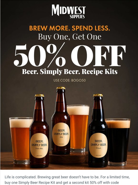 BOGO 50% Off Simply Beer Recipe Kits 🍻