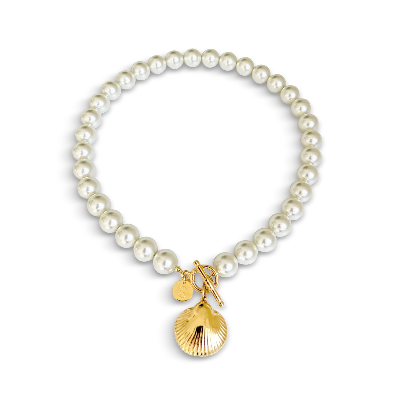 Shell Charm Pearl Necklace