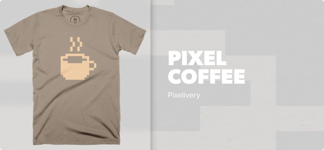 Pixel Coffee — 3600 / Tee / warm grey