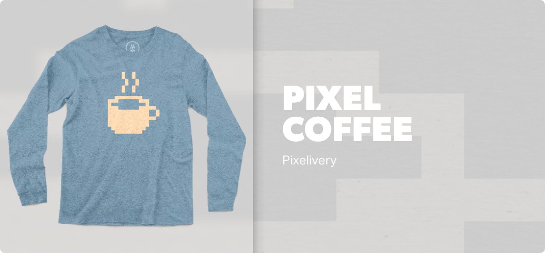Pixel Coffee — 3513 / Long Sleeve Tee / denim triblend