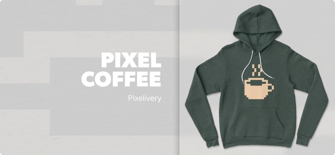 Pixel Coffee — 3719 / Pullover Hoodie / heather forest