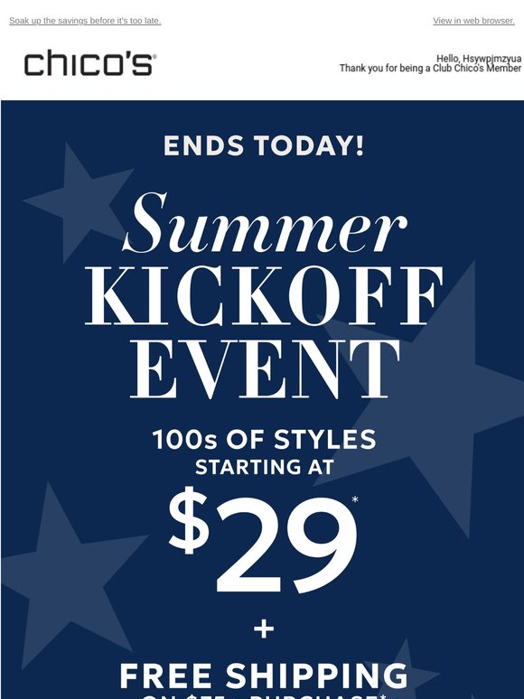 LAST CHANCE: Styles from $29 | Free Shipping $75+