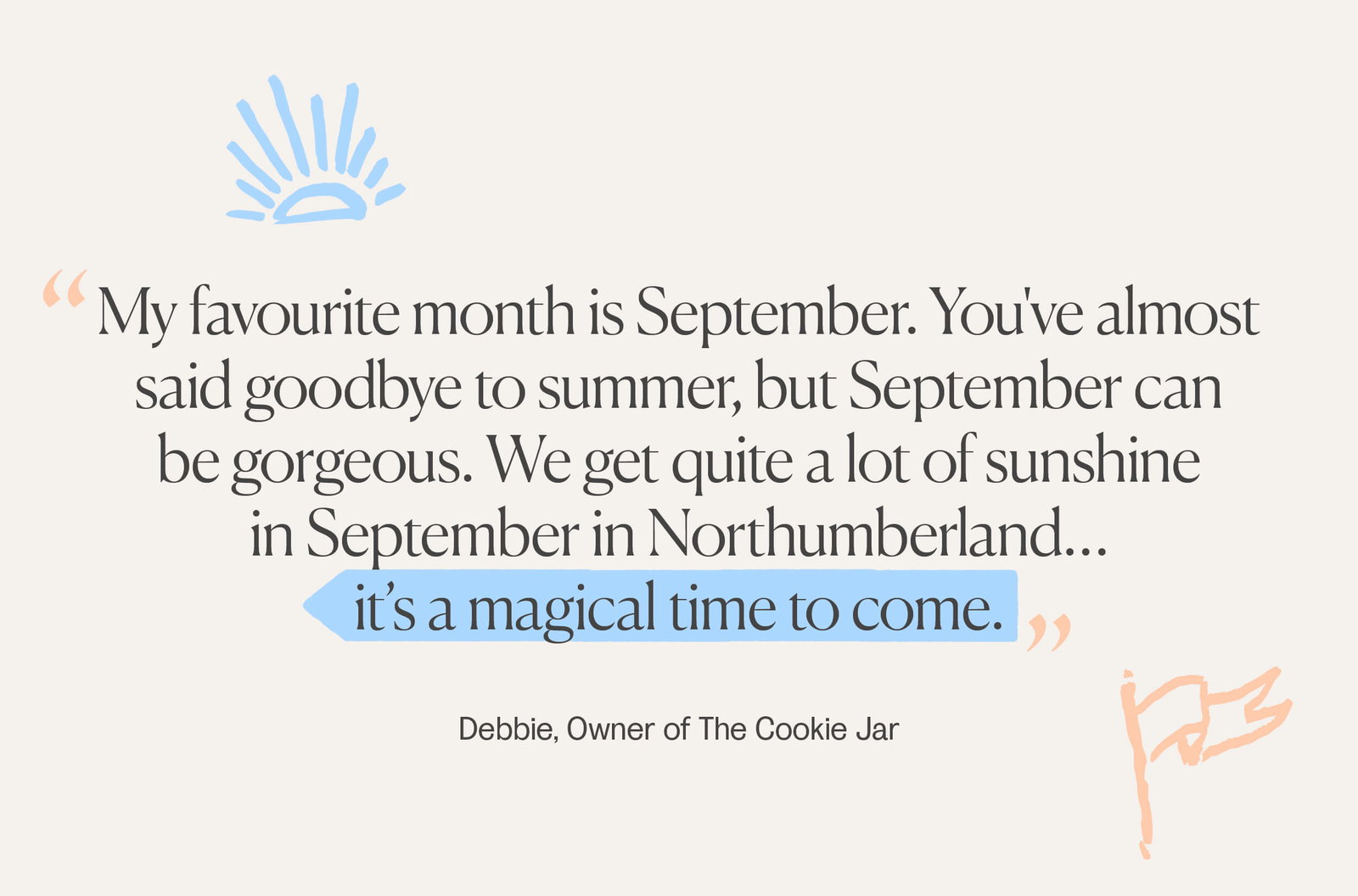 Quote from Debbie about September being her favourite month