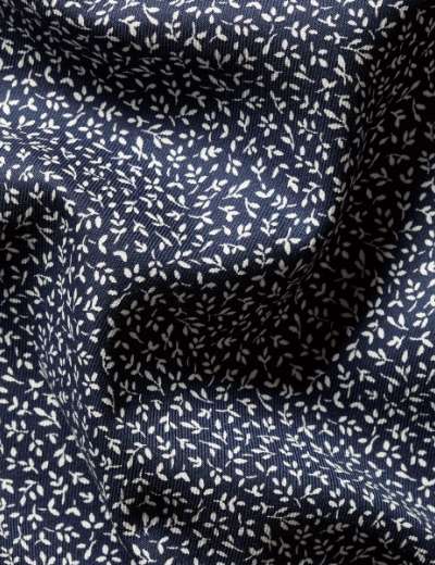 Non-Iron Stretch Print Shirt - Dark Blue
