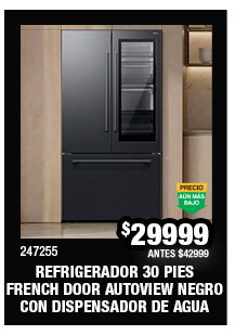 refrigerador samsung 30 pies french door autoview negro con dispensador de agua