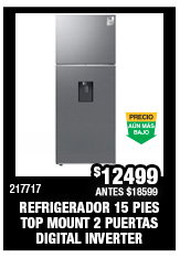 refrigerador 15 pies top mount 2 puertas digital inverter c/ maq hielo auto acero inox