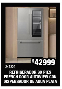 refrigerador samsung 30 pies french door autoview con dispensador de agua plata
