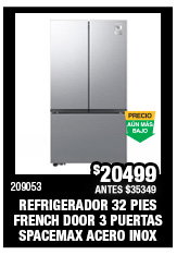 refrigerador 32 pies french door 3 puertas spacemax acero inox