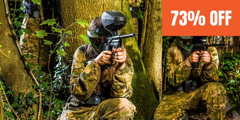 Forest Paintball for Four with 100 Paintballs £29 save 73%