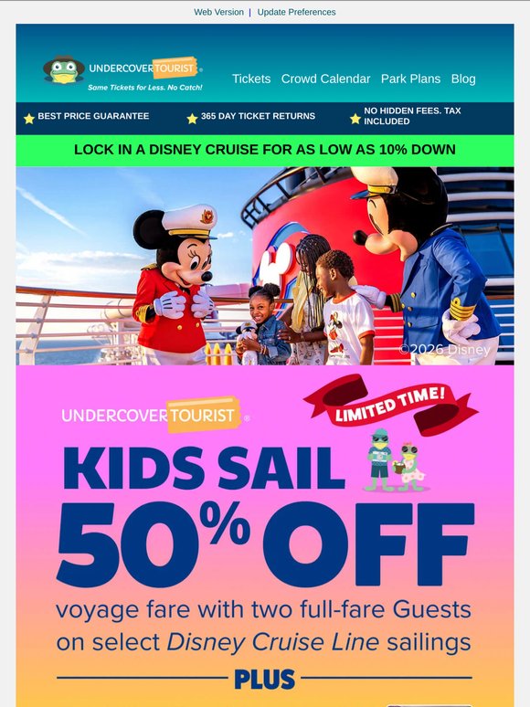 Kids Sail 50% Off Disney Cruise — Final Days 🌊