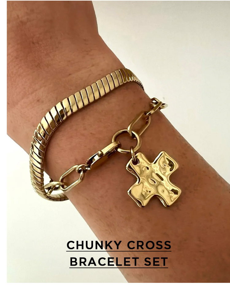 CHUNKY CROSS BRACELET SET