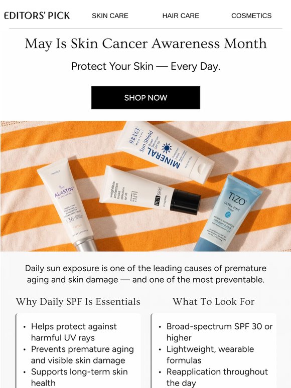 Skin Cancer Awareness Starts with SPF